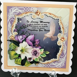 Sympathy Condolence Thinking of You Handmade 3D Card