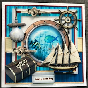 Ship Sailing Water Marine Tall Ships Sea Maritime Mens Male Boys Handmade Birthday Card 3D