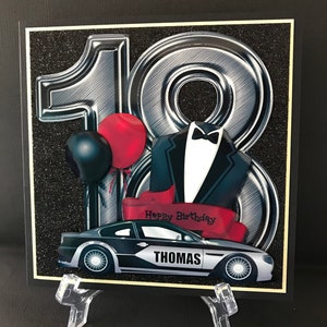 18 18th Male Handmade 3D Birthday card CAN BE PERSONALISED with any Name