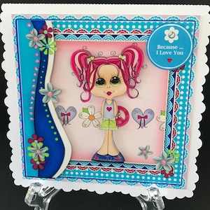 Cute Girls Daughter Granddaughter 3D Birthday Cards