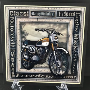 Bikie Biker Bike Riding Cycle Cycling Handmade 3D Male Birthday Card