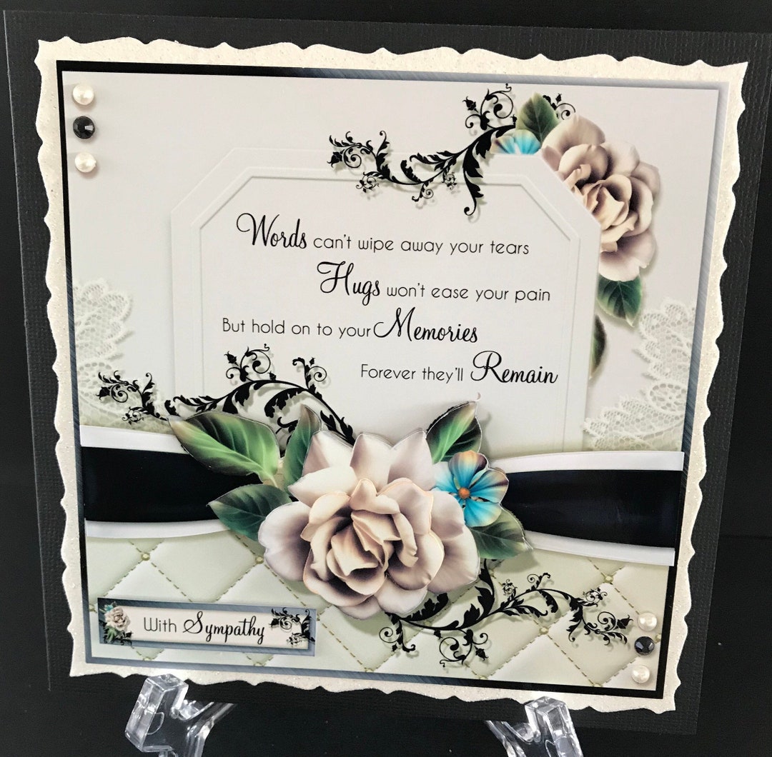 Sympathy Condolence Thinking of You Handmade 3D Card 3D Sympathy Card ...