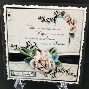 Sympathy Condolence Thinking of You Handmade 3D Card 3D Sympathy Card