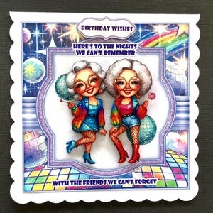 Handmade Birthday Card Funny Humorous 3D Disco Dancing