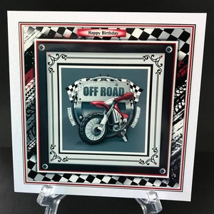 Motocross Off Road Bike Motorbike Handmade 3D Male Birthday Card