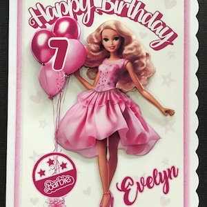 Barbie 3D Girls Daughter Granddaughter Birthday Cards