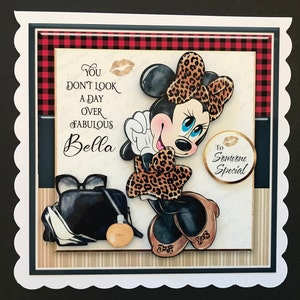 Minnie Mouse Daughter Granddaughter Female Handmade 3D Birthday Card