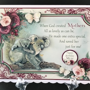 Koala Mum Special Mum Mother Birthday Mother's Handmade 3D Birthday Card