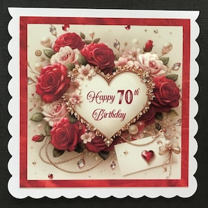Wife Partner Handmade 3D Birthday Card Ages 30 40 50 60 70 or Any Age is Available