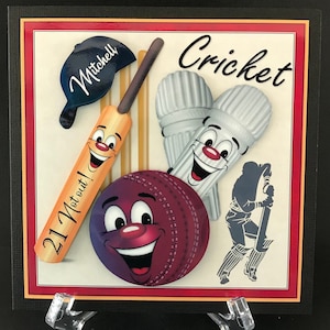 Cricket Personalised ANY AGE and NAME Cricket Boys Man Mens 3D Birthday Cards 18 21