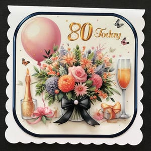 30 40 50 60 70 80 90 100 OR ANY AGE Female Age Birthday Card 3D