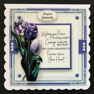 Sympathy Condolence Thinking of You Handmade 3D Card