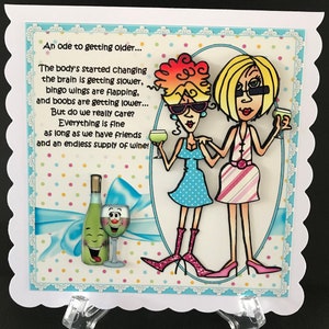 Funny Humorous Female Ladies Handmade 3D Birthday Card