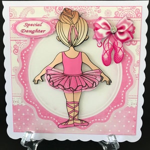 Daughter Granddaughter Handmade 3D Girls Ballet Birthday Card