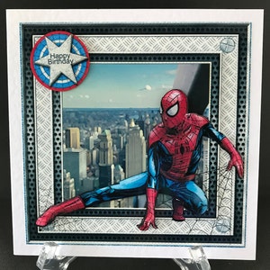 Spiderman Son Grandson Boys Mens Handmade 3D Birthday Card