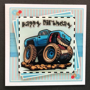 Monster Truck Handmade 3D Birthday Card
