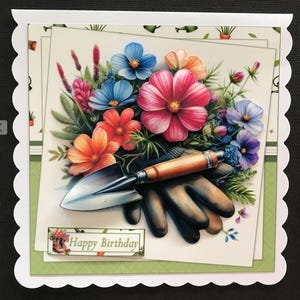 Gardening Garden Handmade 3D Birthday Card Friend Mum Mother Grandmother
