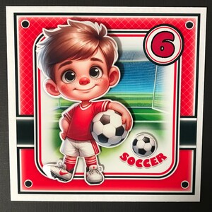 Soccer Boy Handmade 3D Birthday card ANY AGE