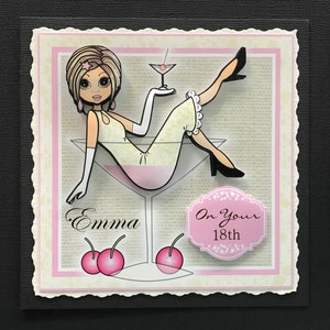 18 18th Birthday Female Girls Handmade 3D Birthday card
