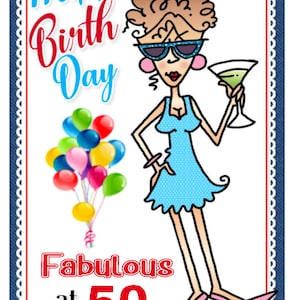 50 50th Birthday Funny Humorous Female Handmade 3D Birthday Card Friend Daughter Sister
