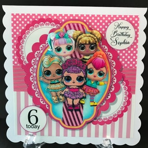 Dolls 3D Girls Daughter Granddaughter Birthday Cards