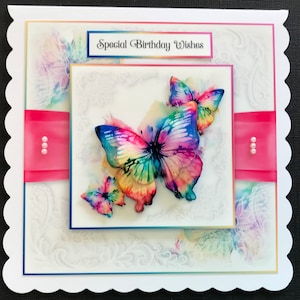 Butterfly Female Birthday Card Handmade 3D