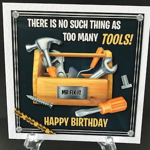 Handyman Carpenter Handmade Birthday Card 3D Male Grandad Dad