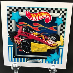 Hot Wheels Racing cards Hot Rods Boys Handmade 3D Birthday card