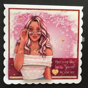 Trendy Modern Female Handmade 3D Birthday Card Daughter Granddaughter