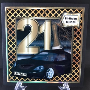 21 21st Birthday Card Handmade 3D Male Can be PERSONALISED with any Name