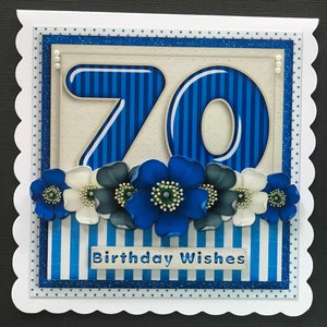 70 70th Female Mother Friend Grandmother Handmade 3D Birthday card CAN BE PERSONALISED with any Name