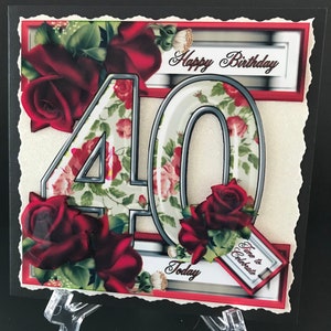 40th 40 Female Daughter Granddaughter Handmade 3D Birthday Cards CAN BE PERSONALISED with any Name