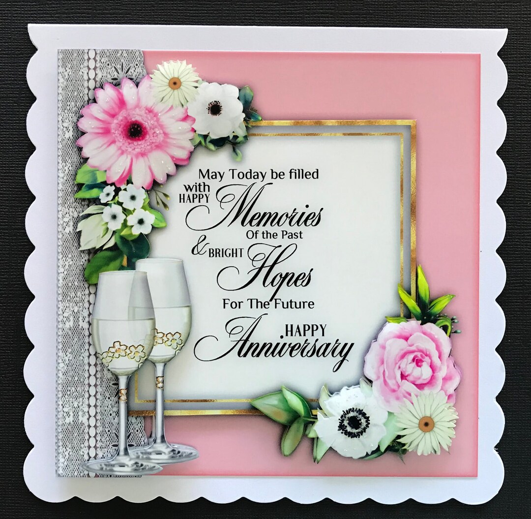 Wedding Anniversary Handmade 3D Card - Etsy Australia