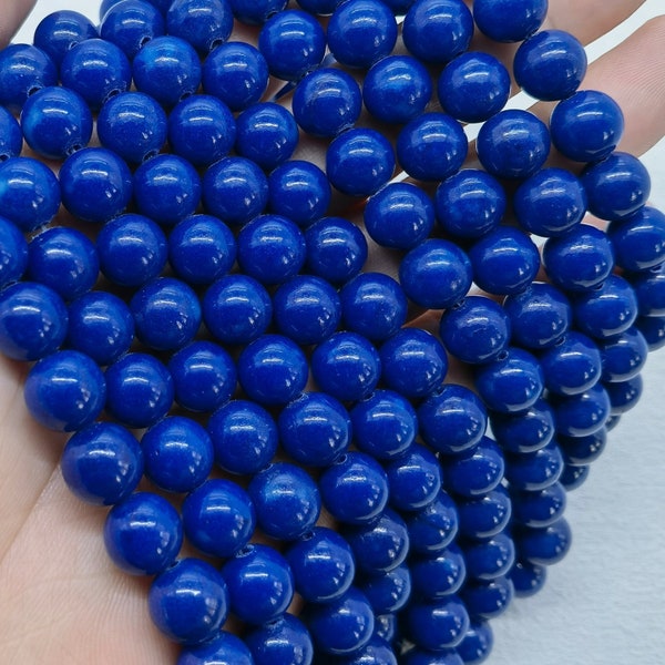 Lapis lazuli Blue Mountain Jade glatte Runde Perlen Großhandel 4-12mm Schmuckherstellung 15 Zoll pro Strang