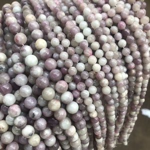 Natural Lilac Lepidolite Gemstone Beads,Violet Lilac Rose Lepidolite Round Beads,4mm 6mm 8mm 10mm 12mm,15 inches one strand