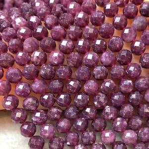 Natural Lepidolite Faceted Cut Loose Beads 6mm 7mm Faceted Spacer Beads ,15 Inches One Strand.
