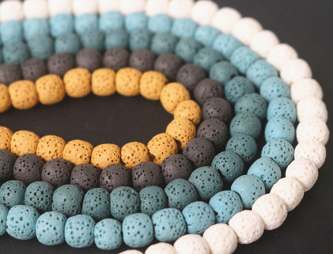 Lava Stone Beads, Round Volcanic Rock Beads, 15 Inches - Etsy
