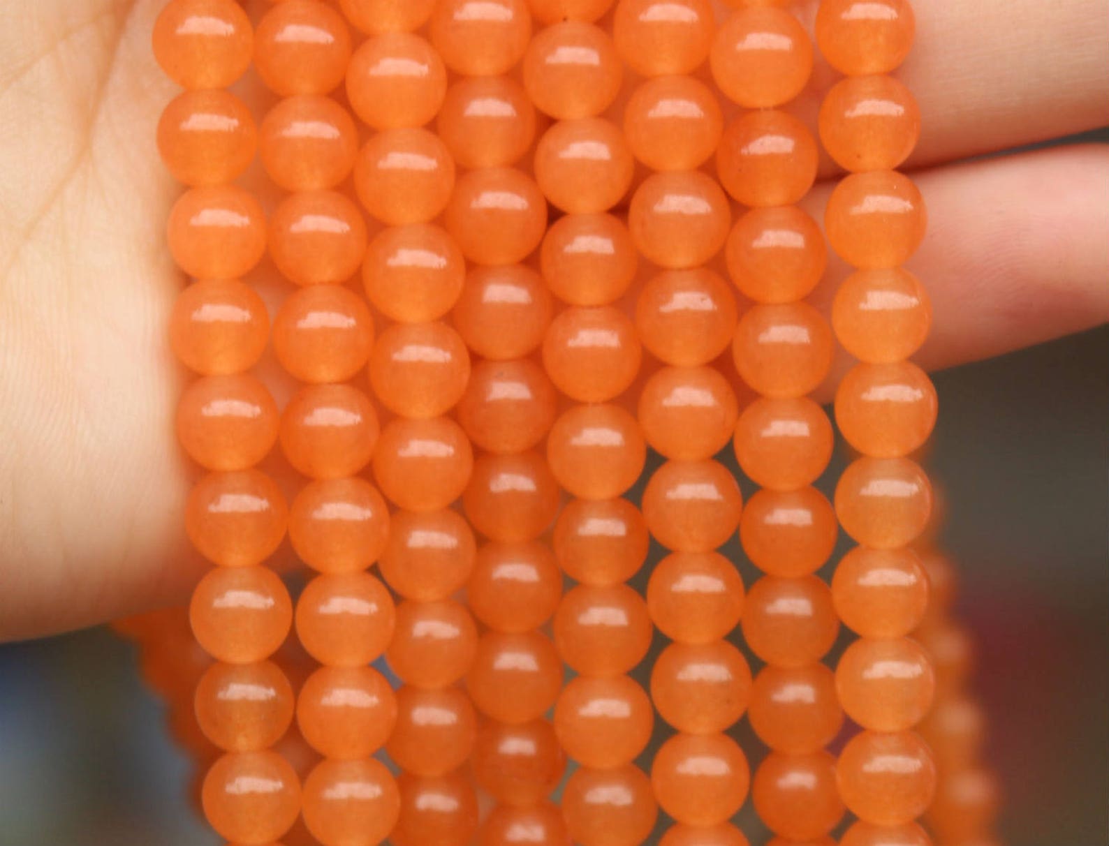Orange Color Malaysian Jade Wholesale 4mm 6mm 8mm 10mm 12mm Etsy UK