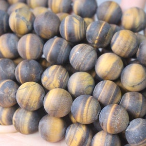 4mm 6mm 8mm10mm 12mm 14mm Natural Frosted Yellow Tigereye beads Matte And Round Gemstone,15 Inches ,2mm 3mm 16mm 18mm 20mm tiger eyesbeads