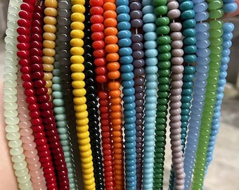 10 Strands/5*8mm Glass Smooth Rondelle Red Orange Spacer Loose Abacus beads,15 inches