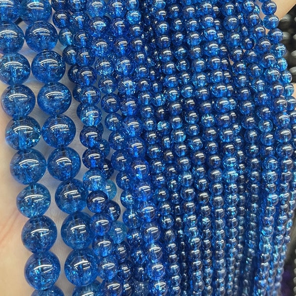 Blue Quartz Smooth Round beads 6mm 8mm 10mm ,15 inches one strands,