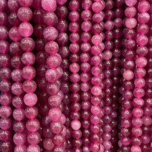 Pink Tourmaline Stone Smooth Loose Round Beads 4mm 6mm 8mm 10mm,Tourmaline pink Quartz Beads .15 inches one strands