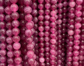 Rosa Turmalin Stein Glatte Lose Runde Perlen 4 mm 6 mm 8 mm 10 mm, Turmalin Rosa Quarz Perlen 0,15 Zoll ein Strang
