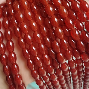 Natural Red Carnelian Rice Loose Beads  8*12mm,15&#39;&#39; Full Strand