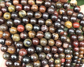 Natural Red iron tiger eyes round beads 6mm 8mm 10mm 12mm,15 inches