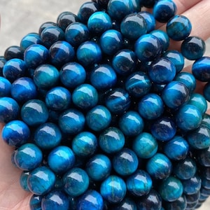 Natural Blue Tigereye round beads 4mm 6mm 8mm 10mm 12mm 14mm, Blue tiger eyes gemstone beads,15 Inches