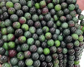 Ruby Zoisite Coloured Stone Gemstone Loose Round Beads 6mm 8mm 10mm,15Inches one strand