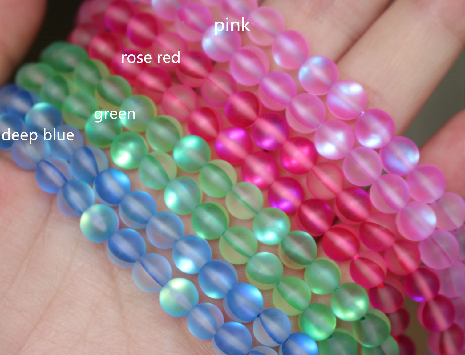 Frosted Aurora Borealis Crystal Matte Beads 6mm 8mm 10mm 12mm | Etsy