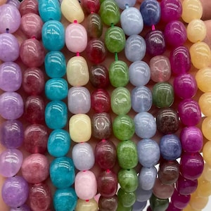 Optimized Apatite Pink tourmaline Amazonite Citrine Aquamarine pebbles nugget oval beads, 8*12mm,15 Inches