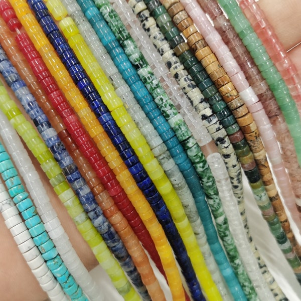 3*6mm Natural Agate Crystal Stone Heishi disc beads, red Aventurine ,lapis lazuli,rose quartz,turquoise,15 inch per Strand